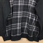 Torrid Women’s Plaid Gray White Beige Fleece Lined Crew Neck Sweatshirt Photo 2