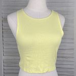 PacSun Cropped Ribbed Tank Top Yellow-Medium Photo 0