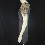 Kendall + Kylie  Black Faux Wrap Beaded Shoulder Dress (S) Photo 6