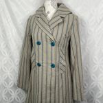 Anthropologie Tulle Embroidered Pattern Peacoat Jacket Size S NWOT Photo 4