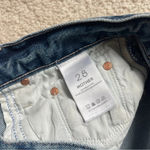 Mother Superior The Trickster Skimp Fray Thrill Seeker Jeans High Rise Straight Blue Size 28 Photo 3