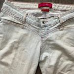 2000s Y2k Glo Jeans Blue Light Wash Pink Thread Low Rise Flare Womens Size 31 Photo 5