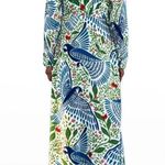 Farm Rio  Macaw Flight Maxi Plunging V-neck Long Sleeve
Dress XL Photo 3