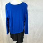 Karen Kane royal blue and black twofer knit and chiffon top size 1X Photo 3