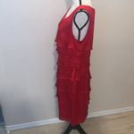 Connected Apparel  Red Sleeveless Shag Dress Photo 3