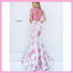 Sherri Hill  Pink Lace Sequin Top Open Back Bow Tie Crop Party Evening‎ Cocktail Photo 1