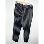 Violet & Roses Black White Striped Belted Tie Waist Pants Women's Size 10 Photo 1