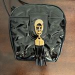 Vintage Allen Edward Small Black Quilted Patent Leather‎ Crossbody Purse Tassel Photo 2