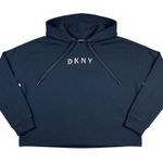 DKNY  Sport Cropped Hoodie Pullover Swearshirt Black Medium Activewear  Loungwear Photo 0