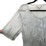 Johnny Was Vintage Embroidered Crinkle Midi Dress Medium Photo 1