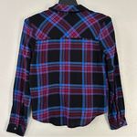Aeropostale NWT  Purple Blue Long Sleeve Plaid Knot-Front Woven Shirt Flannel Photo 7