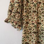 Ba&sh Mel Floral Green Red Button Down Blouse Short Sleeve Boho Women's size 0 Photo 4