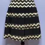 Betsy and Adam Black / Silver Chevron Striped Sleeveless Cocktail Dress Size 8 Photo 5