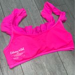 Cabana Del Sol  Hot Pink Ruffle Bikini Top removable padding S Photo 2