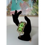 Topshop Lime Green Stone Metallic Gold Studded Chunky Chain Bracelet Photo 1