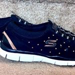 Skechers Air-Cooled Memory Foam Sneakers Women’s Sz 8 Black Quilt Copper Studded Photo 0