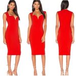 Nookie  NEW Red Sweetheart Plunge Neck Bodycon Madonna Midi Dress In Cherry XS Photo 1