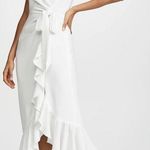 Cinq a Sept Nanon Crepe Ruffle Dress in Ivory White Size 6 Photo 0