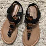 Cityclassified Black and Tan Beaded Sandals Size 6.5 Photo 4