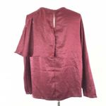Harlowe $ Graham Harlowe & Graham Ruffled Cutout Red Blouse Photo 5