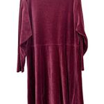 L.L.Bean Maroon Velvet Long Sleeve Dress Sz L Photo 2