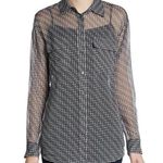Equipment  Silk Chiffon Shirt in Houndstooth Print Photo 0