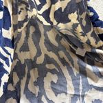 Molly Bracken Maxi Dress Navy Cream Abstract Print Flutter Sleeve V Neck S Photo 2