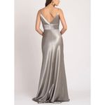 Jenny Yoo  Brenna V-Neck Waistline Satin Dress Photo 1