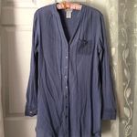 Soft Surroundings  Button-Up Long Sleeve tunic Shirt lace design 100% cotton sz M Photo 2