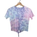 Pink Blue & Purple Tie Dye Crop Top Size XS NWT Photo 0