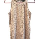 Adrianna Papell Sleeveless Printed Pleated Halter Top Pink Black Size Medium Photo 0