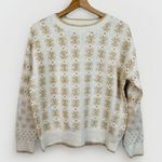 Workshop Republic Clothing NWT Womens Sweater Size S Fair Isle Cream Gold Cozy Photo 0