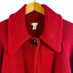 Chico's Red Wool Blend Chunky Big Button Cardigan Sweater Size 2/Large Photo 3