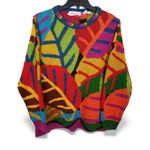 Vintage Christine Foley Botanical Knit Sweater Farm Rio Vibes Red Size 12 Photo 0