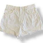 ZARA High-Rise Distressed Mom Denim Shorts Womens Size 8 White Streetwear Photo 0