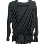 Three Bird Nest M Cross Front Long Sleeve Blouse Boho Casual Boutique with Tags Black Size M Photo 0