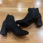 Kelly & Katie  black faux suede chunk heel ankle boot size 7W. Photo 4