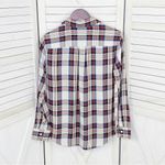 Levi's Levi’s Tartan Plaid Boyfriend Fit Button Front Shirt White Red XS Photo 9