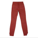 frame denim  Le High Raw Hem Skinny Ankle Jeans Burnt Henna Wash Size 24 Photo 9