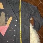 Just Gail vintage dark denim patchwork pantsuit sz large Black Photo 12