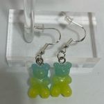 NEW Y2K gummy bear earrings silver blue green resin pierced Photo 6