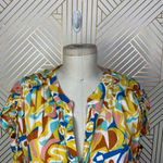 Anthropologie Danielle Kroll Brooklynite Blouse Yellow Multicolor Size Medium Photo 2