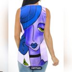 Abstract Art Print Women's Top Purple Photo 1