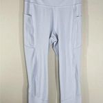 X By Gottex Women's High Rise Active Workout Legging Size M Pockets Light Blue Photo 0