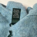 Lauren Ralph Lauren 100% Cashmere Ruffle Neck Sweater Women's M Blue Size M Photo 5