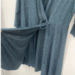 Torrid  Faux Wrap Knit Dress Sz 4X Blue Ribbed Stretchy V-Neck Comfy Curvy Soft Photo 4