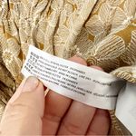 En Saison Square Neck Long Sleeves Floral Patten Blouse Fall Size Medium M Tan Photo 5