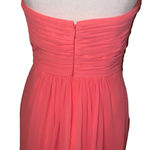 Bill Levkoff  Dress Formal Bridesmaid Mini Strapless Pleated Coral Pink, Size 8 Photo 5