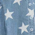 Multiples  Denim/Star Pattern Button Down Top Women’s Medium Photo 2
