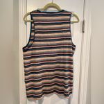 Madewell NWOT Size XL V Neck Cotton Tank Top Teal Cream Stripe Cotton Soft Photo 7